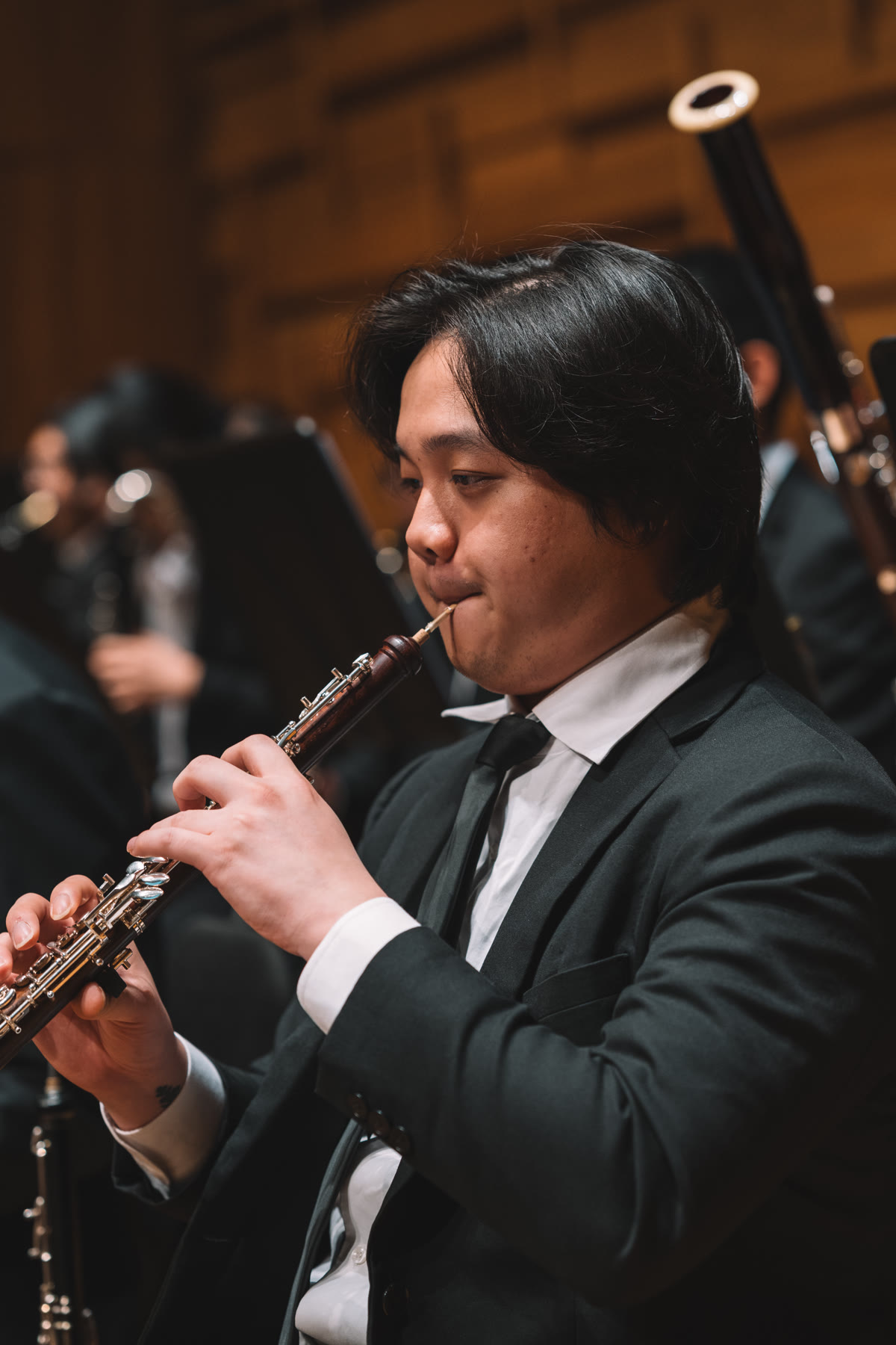 NTUSO oboist performing on stage